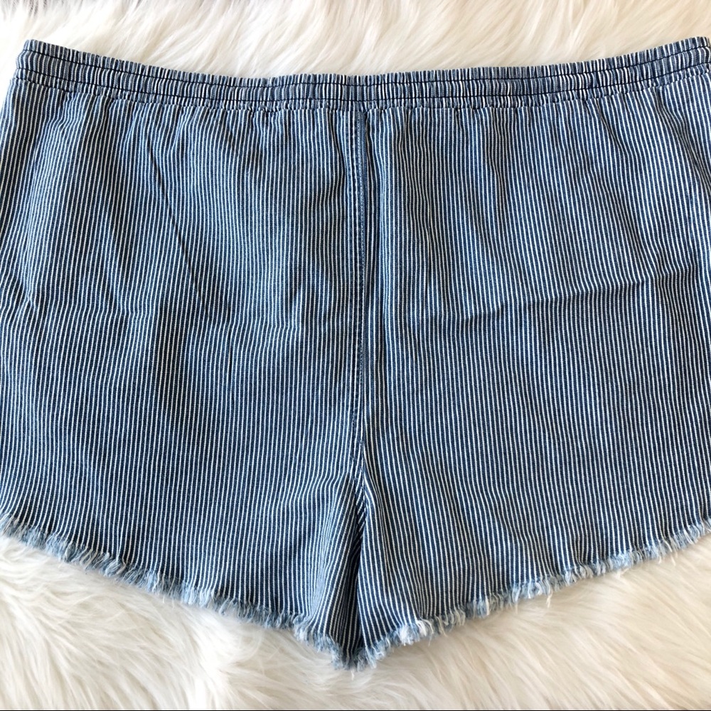 Wild Fable Blue Striped Shorts Drawstring Size 3X - Picture 3 of 5